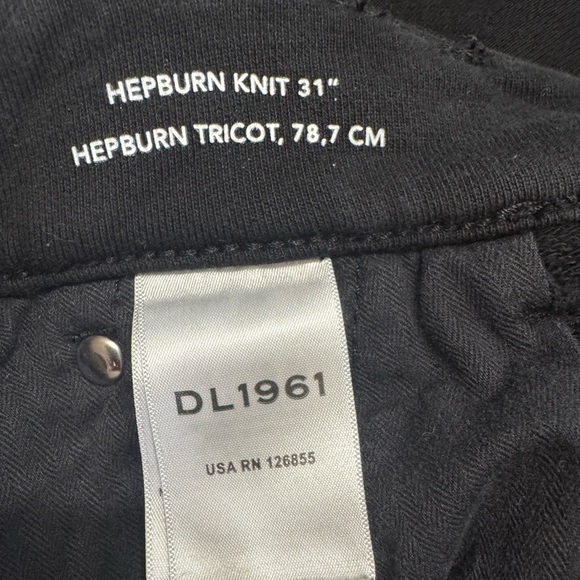 Anthropologie DL1961 Hepburn Black Wide Leg Knit Jean style Pants Size 28 - Picture 8 of 9